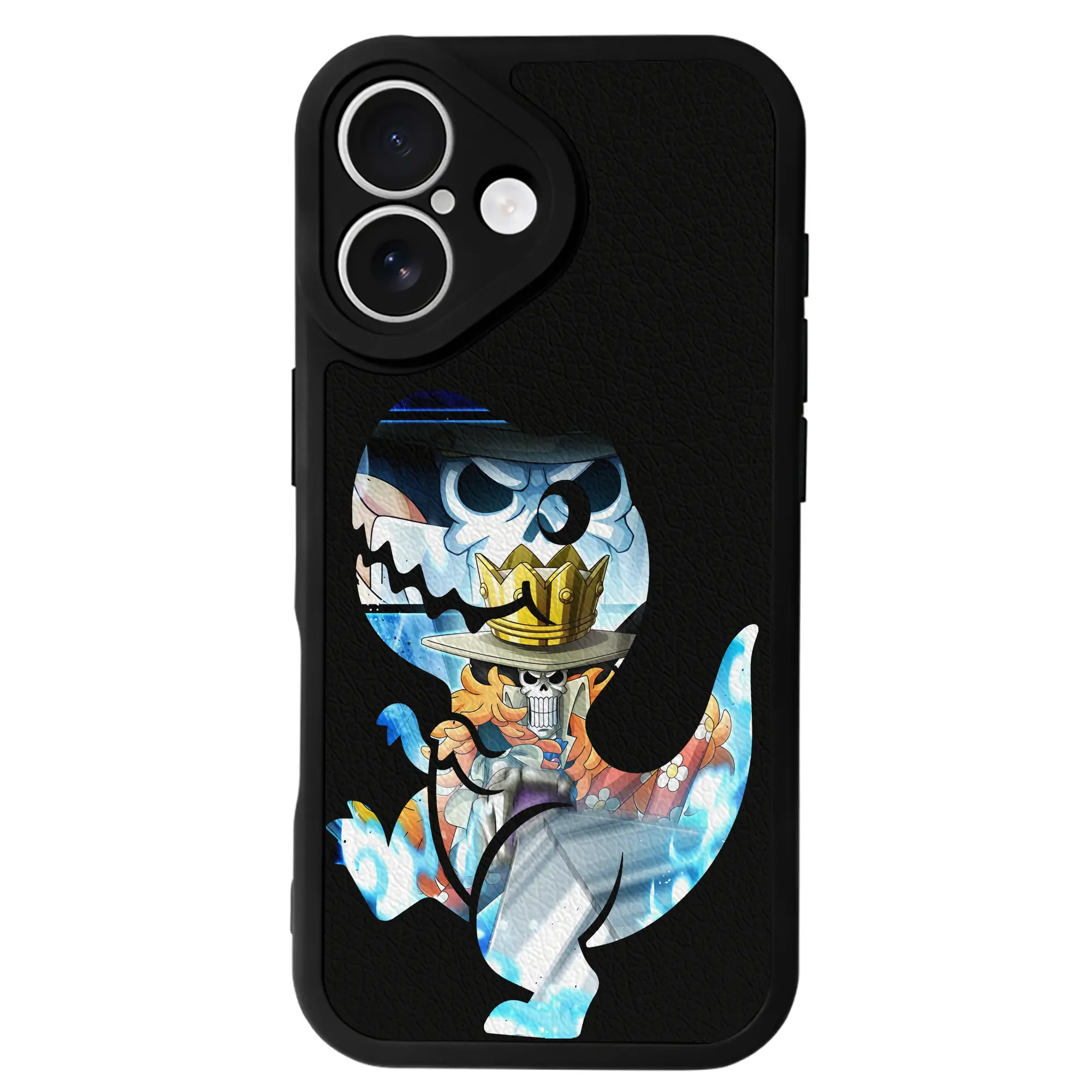 ワンピース グッズ ブルック - IPhone 16シリーズ対応 ・ シリコンスマホケース ・ レザー調 ・ 高精度フィット ・ 耐衝撃 ・ ワイヤレス充電対応 ・ 精密カット